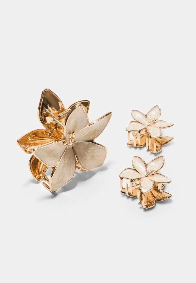Conjunto de 3 ganchos em forma de flor