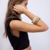 Conjunto de 3 pulseiras rígidas com tachas