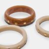 Conjunto de 3 pulseiras rígidas com tachas