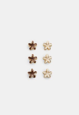 Conjunto de 6 mini ganchos de cabelo com flores