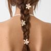 Conjunto de 6 mini ganchos de cabelo com flores