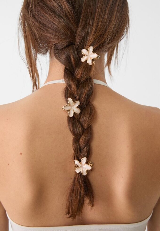 Conjunto de 6 mini ganchos de cabelo com flores