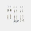 Conjunto de 9 brincos de estrela do mar com strass Conjunto de 9 brincos de estrela do mar com strass