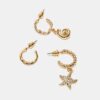 Conjunto de 9 brincos de estrela do mar com strass Conjunto de 9 brincos de estrela do mar com strass