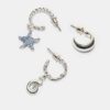 Conjunto de 9 brincos de estrela do mar com strass Conjunto de 9 brincos de estrela do mar com strass