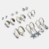 Conjunto de 9 brincos de estrela do mar com strass Conjunto de 9 brincos de estrela do mar com strass