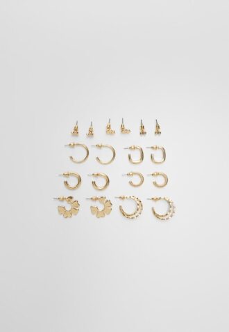 Conjunto de 9 brincos de flores