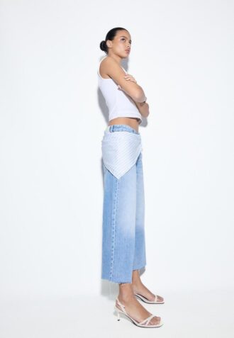 Culotte de ganga com detalhe de lenço