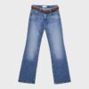 D68 Calças de ganga boot-cut com cinto D68 Calças de ganga boot-cut com cinto