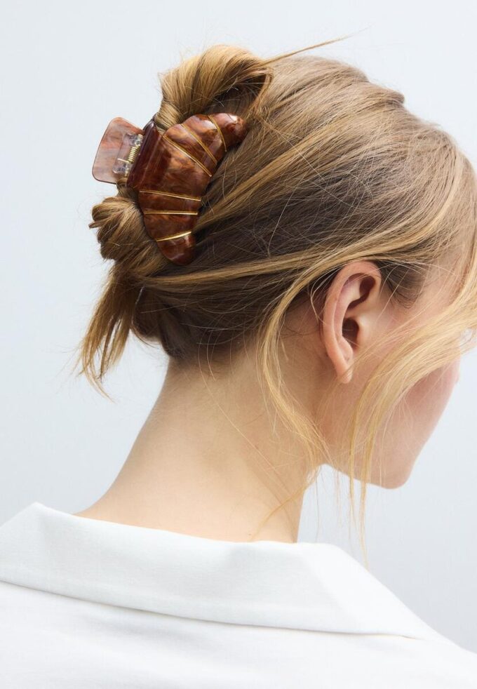 Ganchos de cabelo em forma de croissant