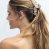 Ganchos de cabelo em tecido às riscas