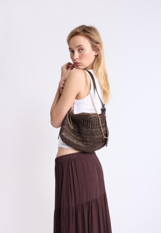 Mini-bolsa de ombro em croché