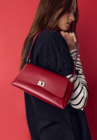 Mini-bolsa retangular grande com aba