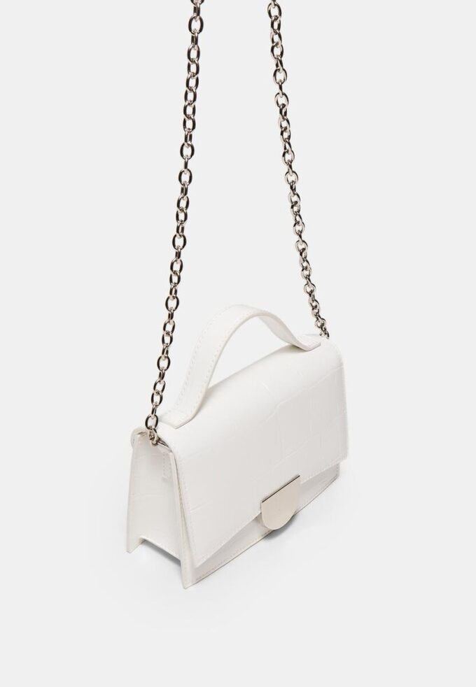 Mini-bolsa rígida a tiracolo com efeito de coco