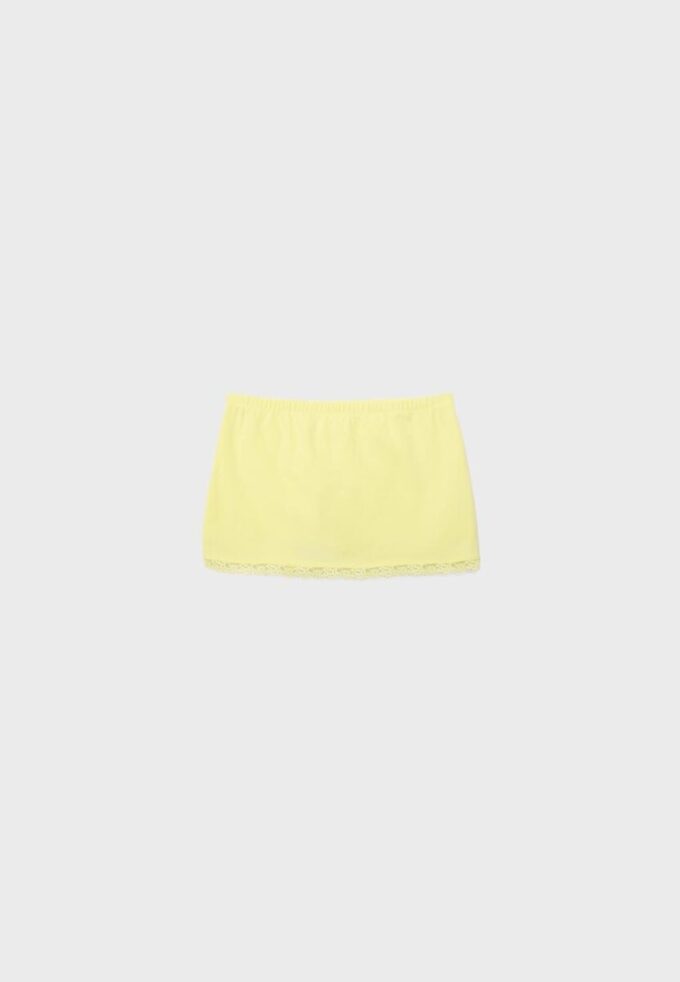 Mini-Skort com acabamento em renda