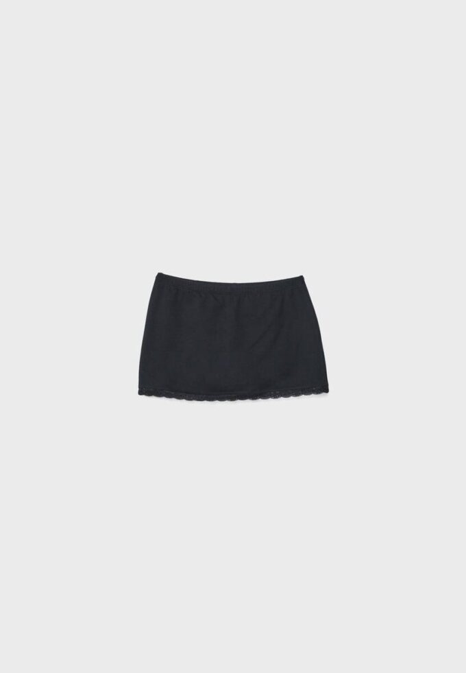 Mini-Skort com acabamento em renda