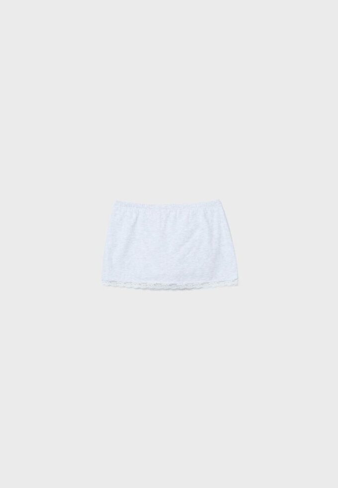 Mini-Skort com acabamento em renda
