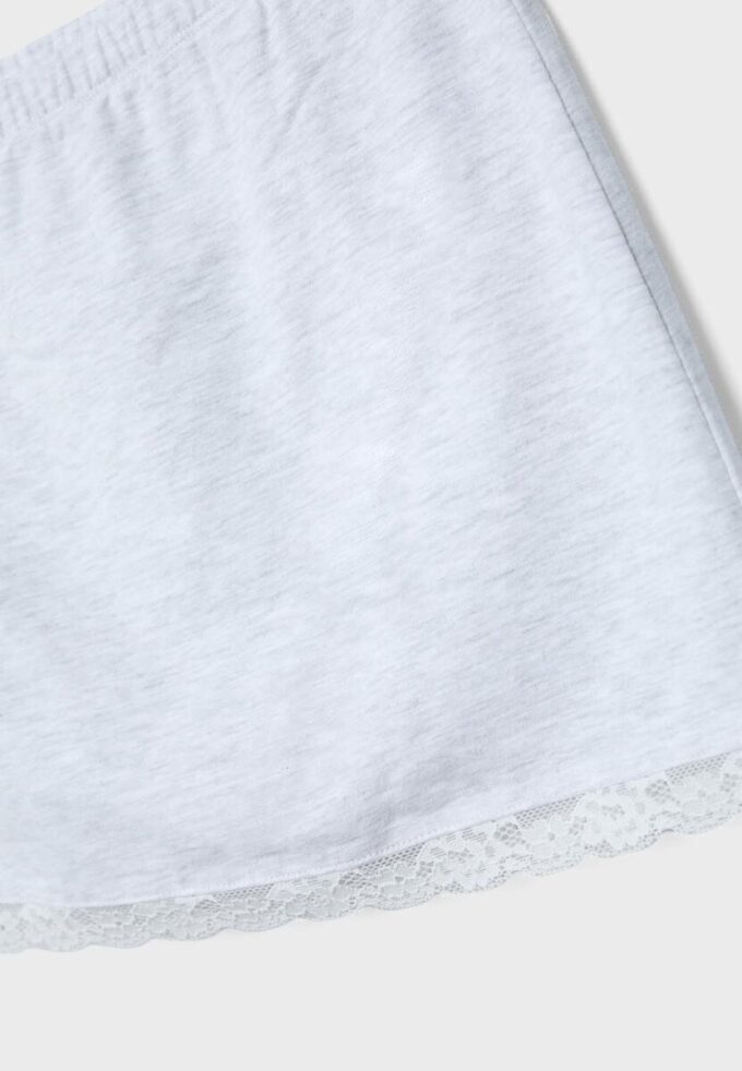 Mini-Skort com acabamento em renda
