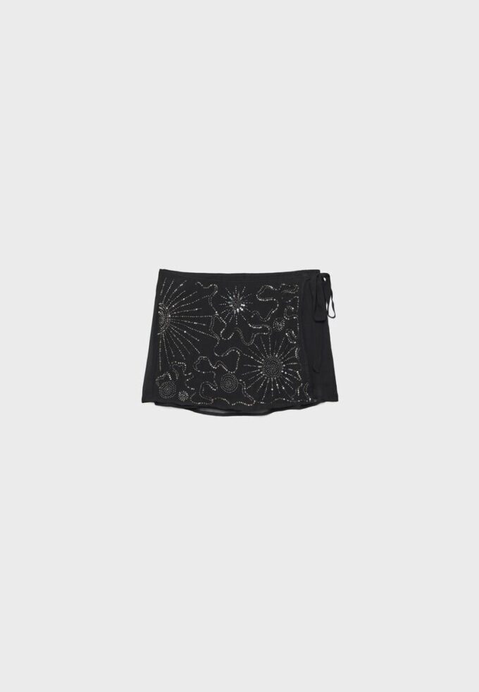 Mini-Skort com laço bordado Mini-Skort com laço bordado