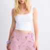 Mini-Skort com listras bordadas