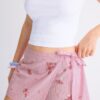Mini-Skort com listras bordadas
