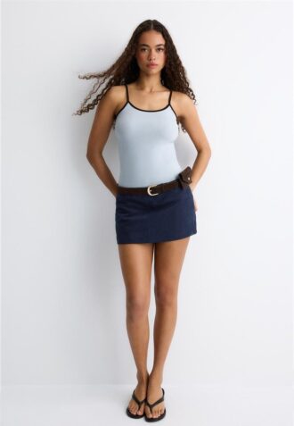 Mini-Skort em camurça sintética
