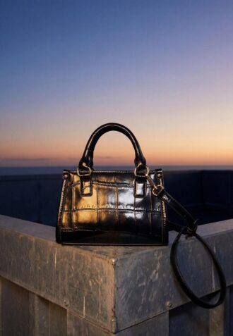 Mini Tote Crossbody Bag com efeito de coco
