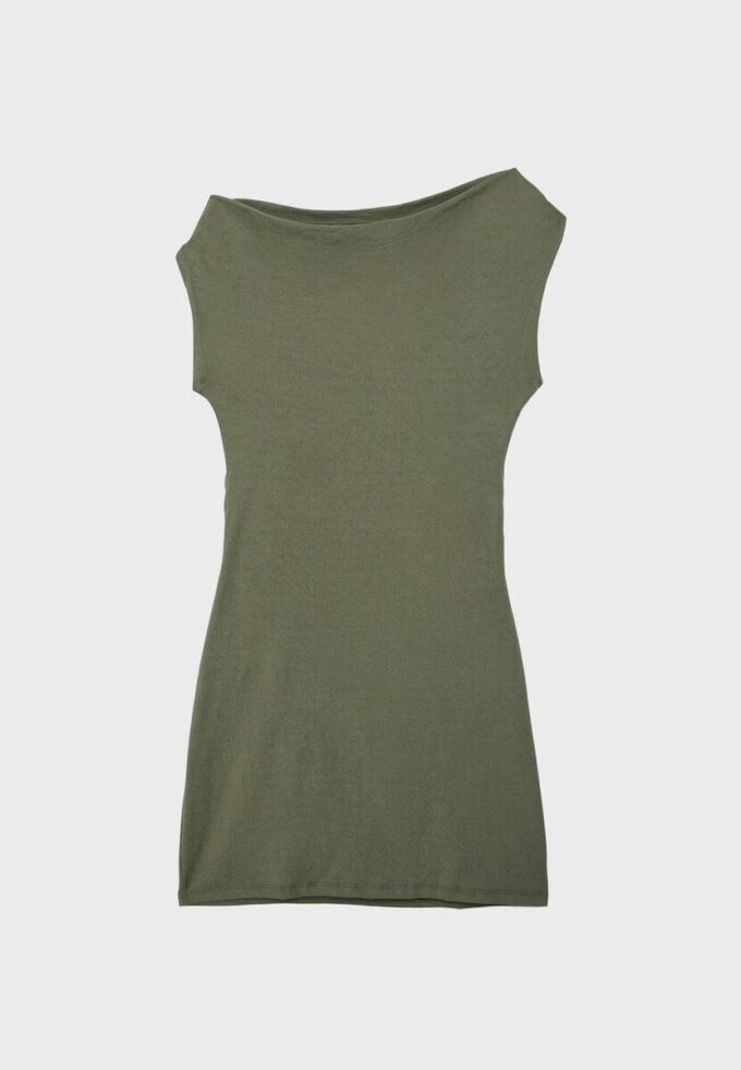Mini-vestido assimétrico com tachas