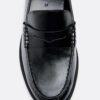 Mocassins com efeito de pele preta