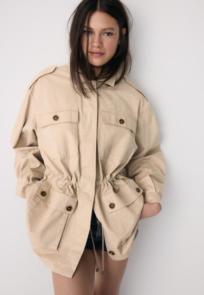 Parka de Algodão com Bolsos