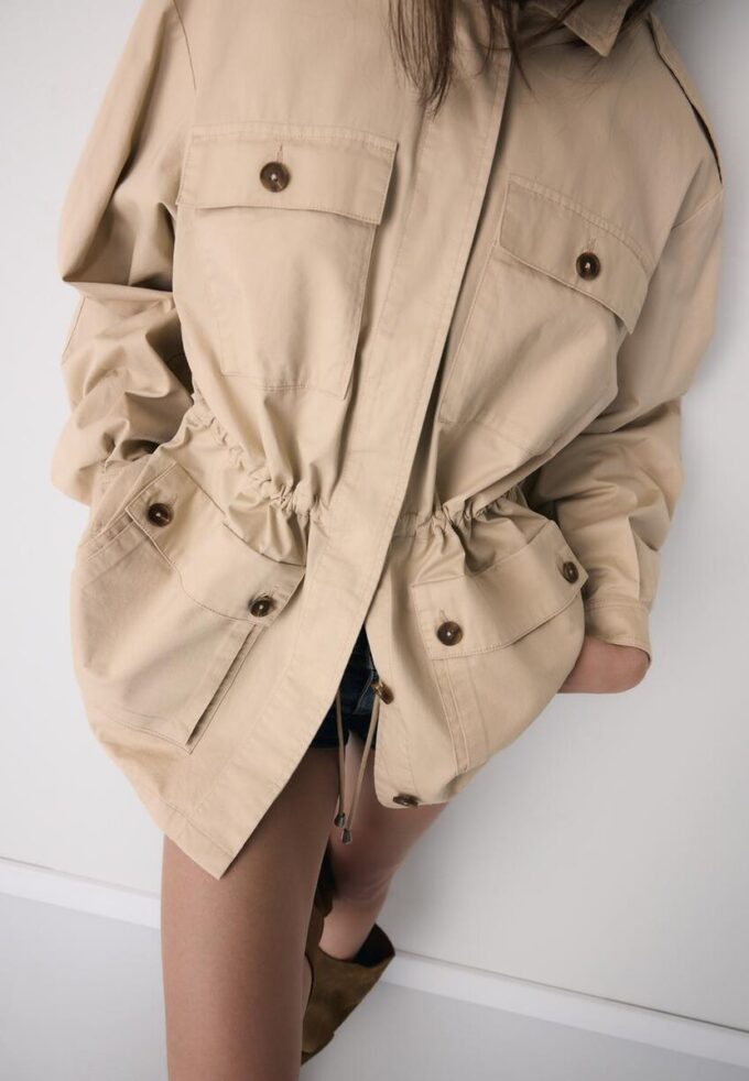 Parka de Algodão com Bolsos