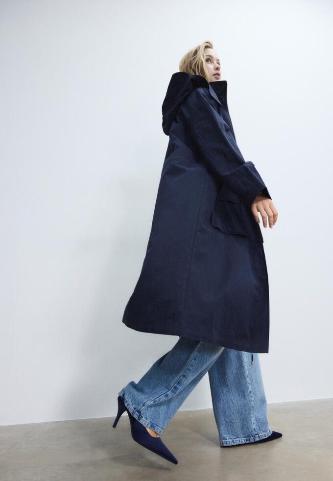 Parka longa e esvoaçante Parka longa e esvoaçante