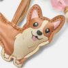 Porta-chaves com pingente de cão Corgi