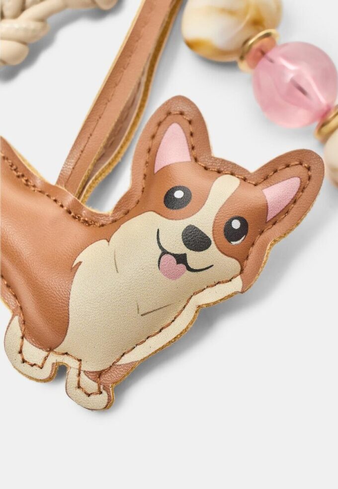 Porta-chaves com pingente de cão Corgi