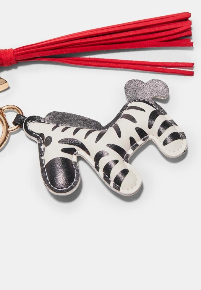 Porta-chaves com pingente zebra