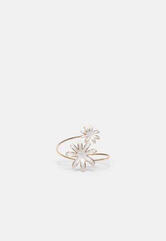 Pulseira esmaltada com duas flores