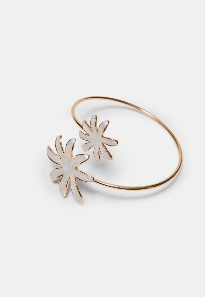 Pulseira esmaltada com duas flores