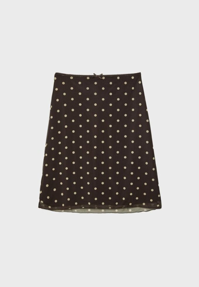 Saias Midi de Tule com Bolinhas
