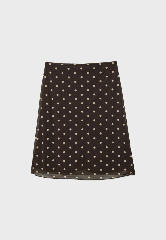 Saias Midi de Tule com Bolinhas