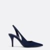 Sapatos de salto com efeito acetinado
