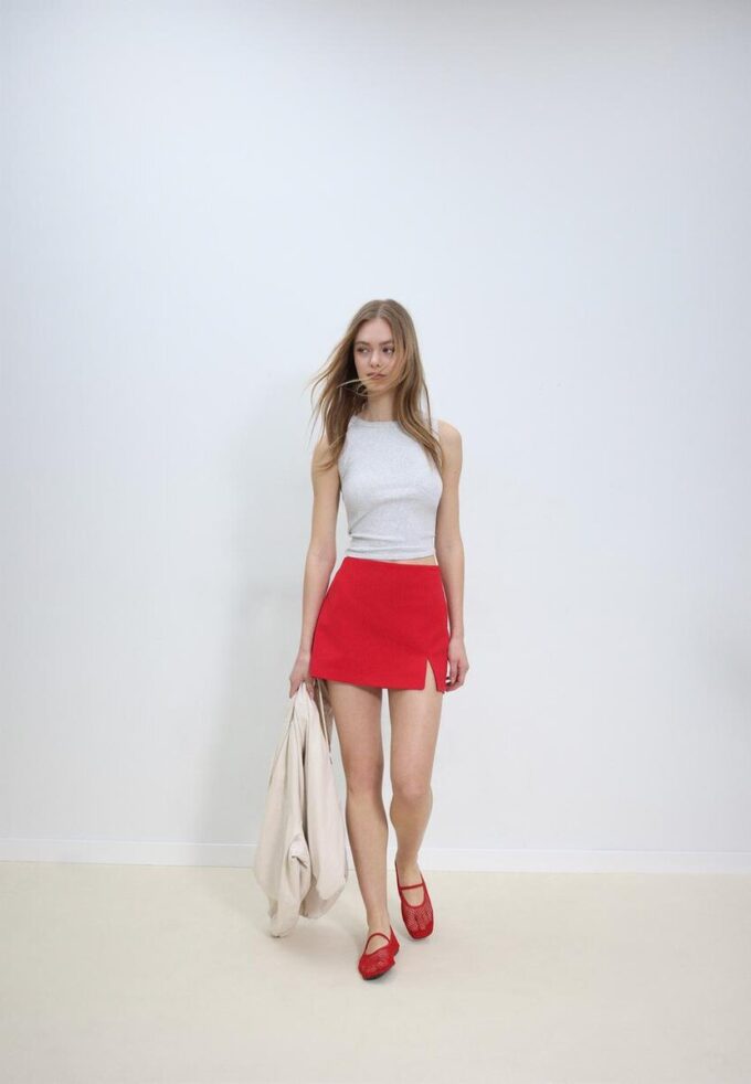 Skort com fenda lateral Skort com fenda lateral