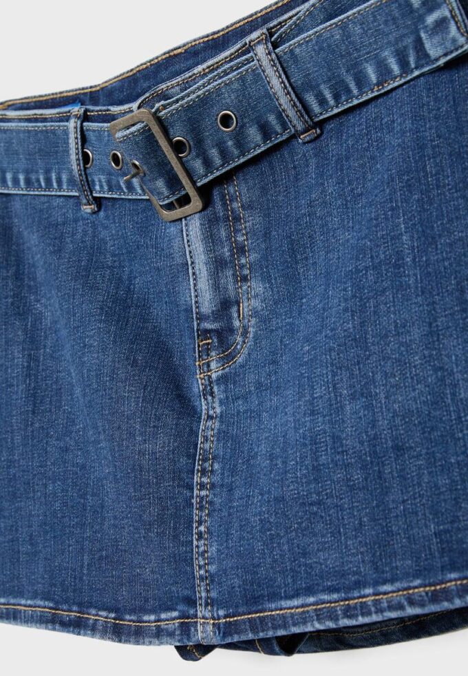 Skort em ganga com cinto Skort em ganga com cinto