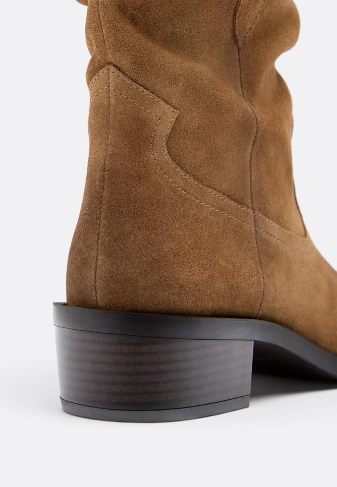 Slouchy Cowboy Leather Ankle Boots