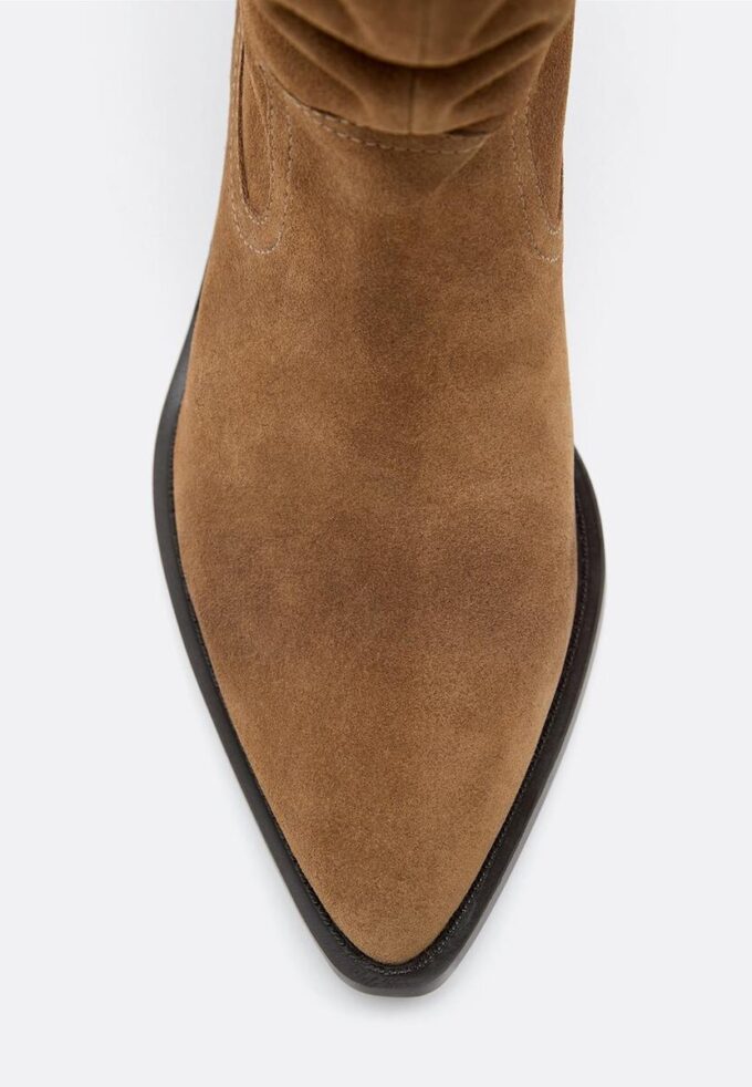 Slouchy Cowboy Leather Ankle Boots