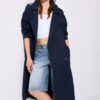 Sobretudo Trench Longo e Fluido