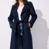 Sobretudo Trench Longo e Fluido