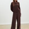 Sweatshirt de toque suave com fecho lateral Sweatshirt de toque suave com fecho lateral