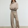 Sweatshirt de toque suave com fecho lateral Sweatshirt de toque suave com fecho lateral