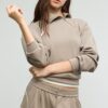 Sweatshirt de toque suave com fecho lateral Sweatshirt de toque suave com fecho lateral