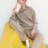 Sweatshirt de toque suave com fecho lateral Sweatshirt de toque suave com fecho lateral